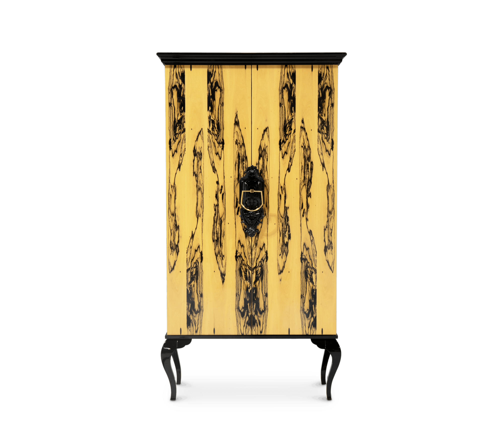 Luxury Sculptural Display Cabinet with Glass Shelves & Designer Storage