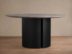 Saint Germain Round Dining Table with Marble Top Wood Dauphine Base