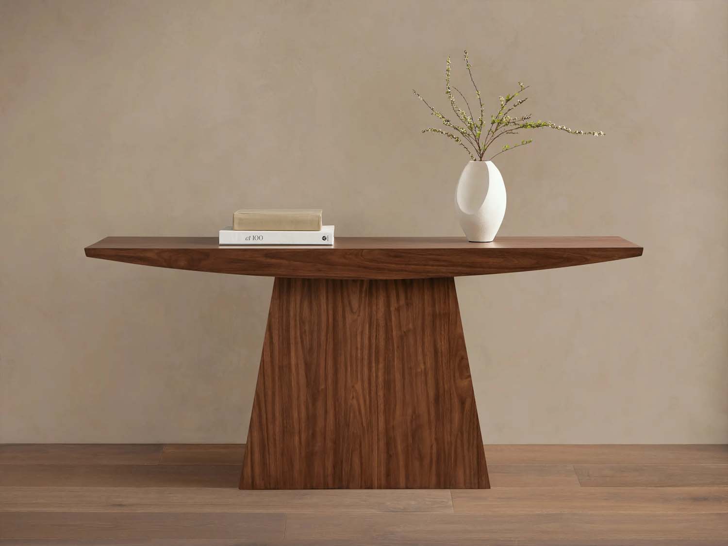 Ilaria Walnut Wood Entryway Console Table Elegant Classic Style Hallway Entrance Table