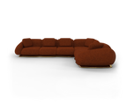 Luxury Modular Velvet Sofa with Polished Brass Base & Sculptural Masterpiece Design