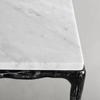 Thaddeus Metal Rectangle Marble Console Table Hand-Forged Entryways Entrance Table