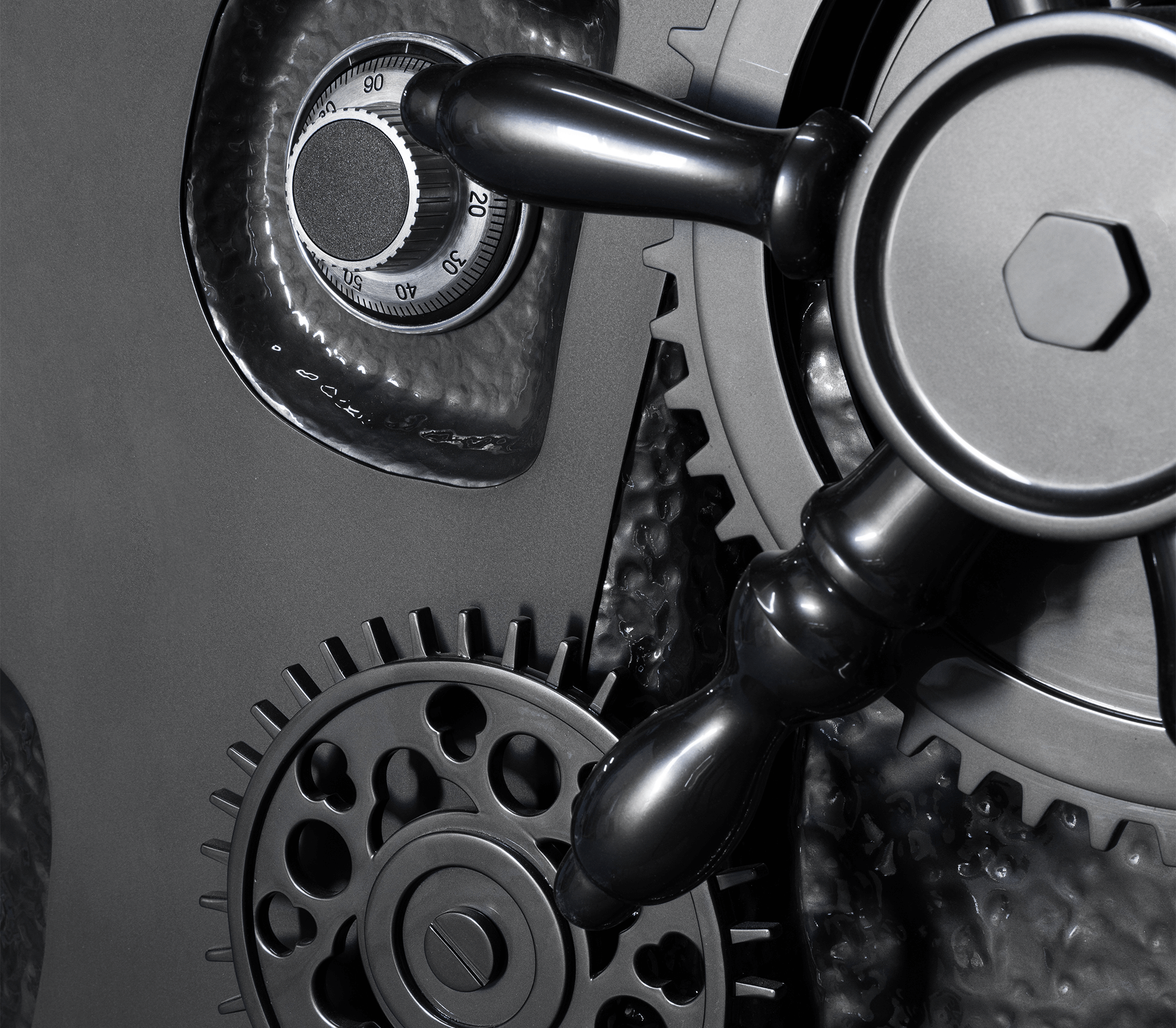 Luxury Collectible Vault Safe with Gold-Plated Finish & Secret Dial Lock System