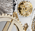 Luxury Collectible Vault Safe with Gold-Plated Finish & Secret Dial Lock System