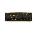 Luxury Anodized Metal Sideboard Cabinet with Pixel-Inspired Design & Hidden Storage