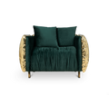 Luxury Imperfect Sculptural Armchair with Hammered Brass Frame & Artistic Design