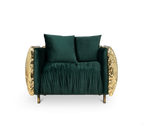Luxury Imperfect Sculptural Armchair with Hammered Brass Frame & Artistic Design