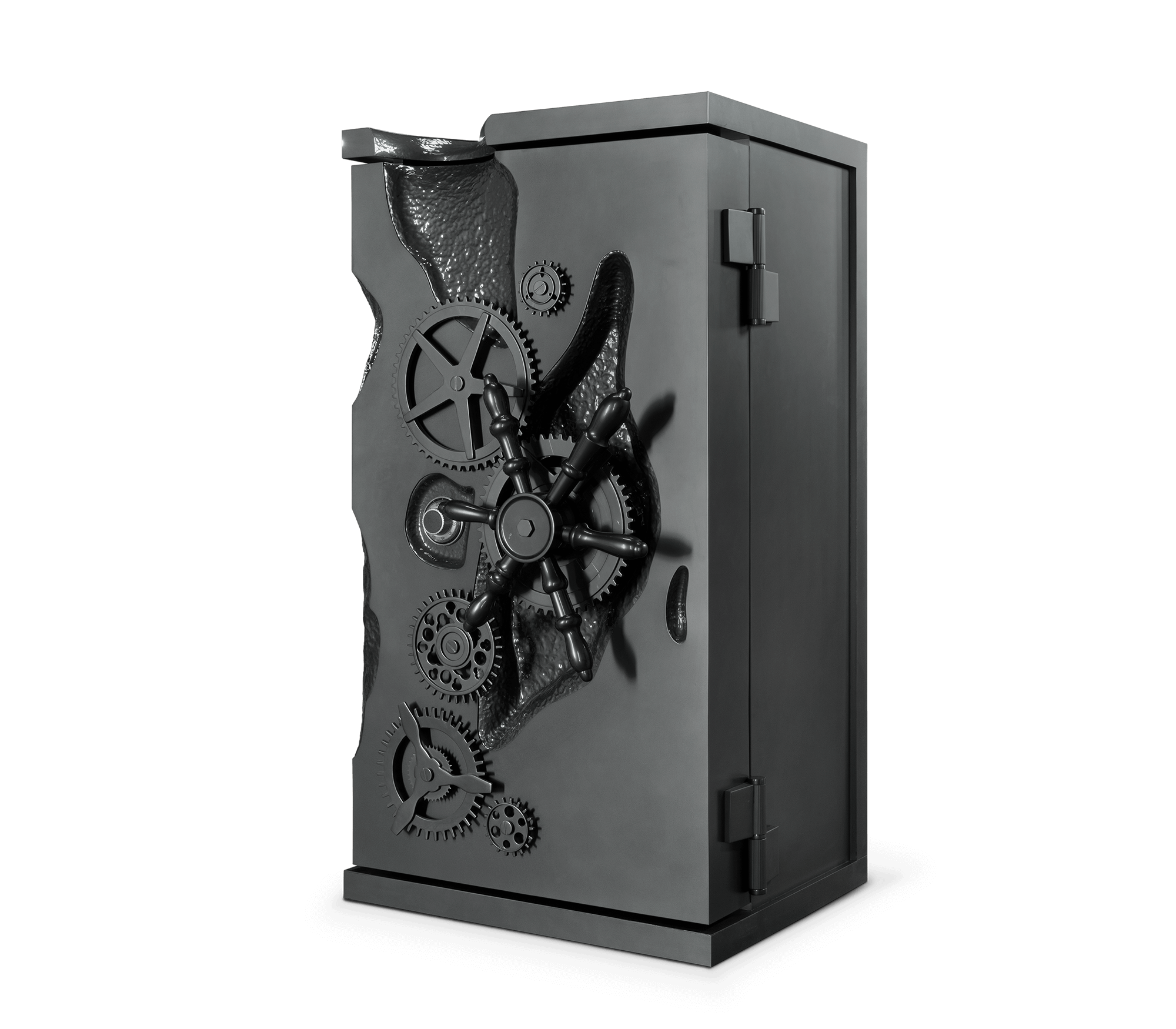 Luxury Collectible Vault Safe with Gold-Plated Finish & Secret Dial Lock System
