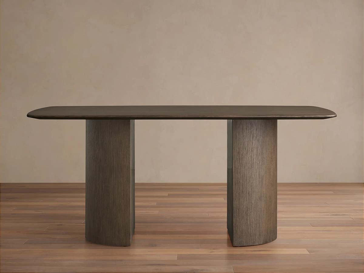 Saint Germain Wood Dining Table with Rectangle Solid Oak Top & Wood Dauphine Base