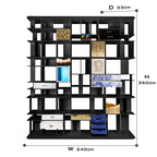 Luxury Glass Display Cabinet with Brass Accents, Curio Storage & Designer Shelving