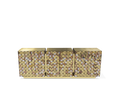 Luxury Anodized Metal Sideboard Cabinet with Pixel-Inspired Design & Hidden Storage