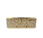 Luxury Anodized Metal Sideboard Cabinet with Pixel-Inspired Design & Hidden Storage