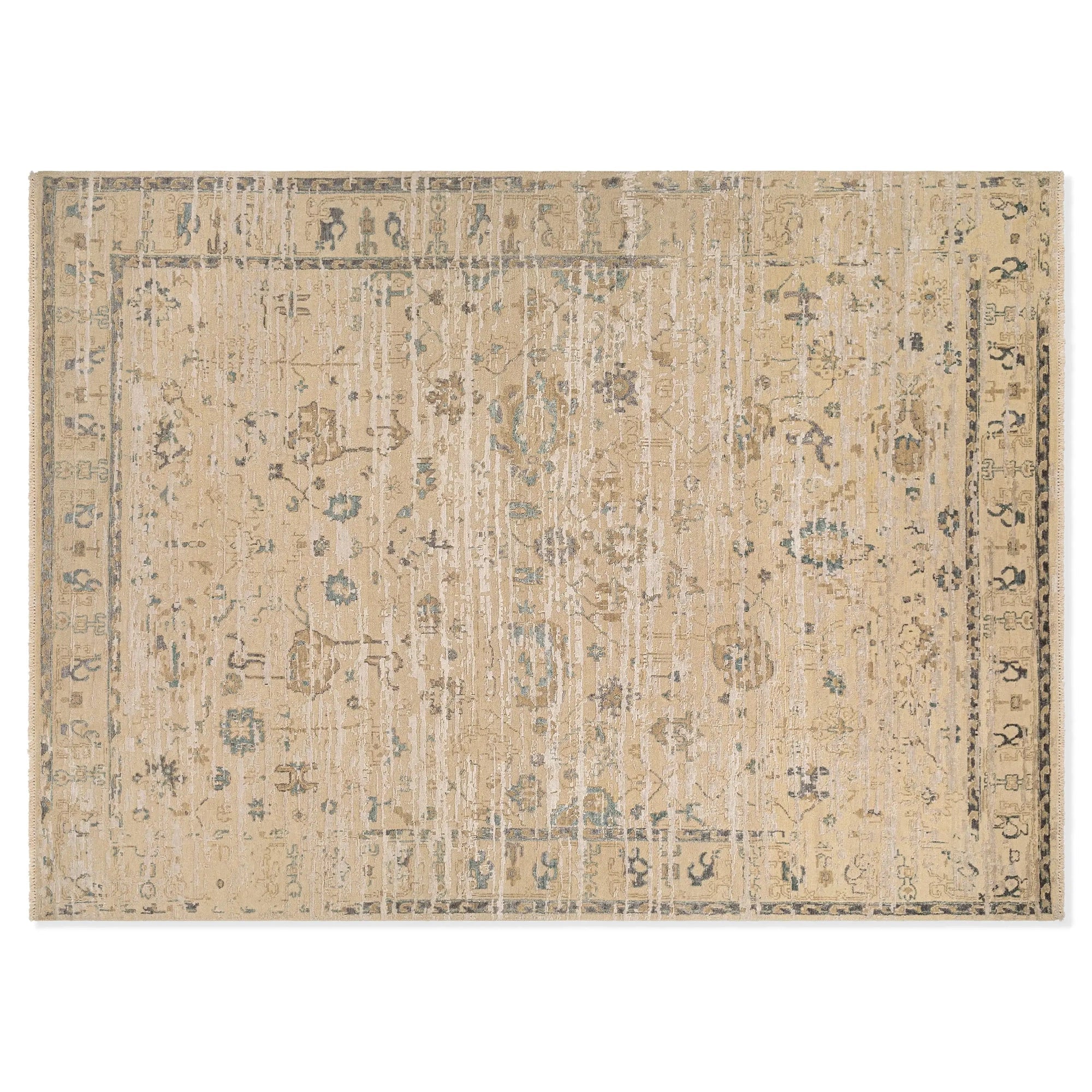 Connor Hand-Knotted Wool Rug Modern Interpretation of Traditional Oushak/Persian Style Carpet