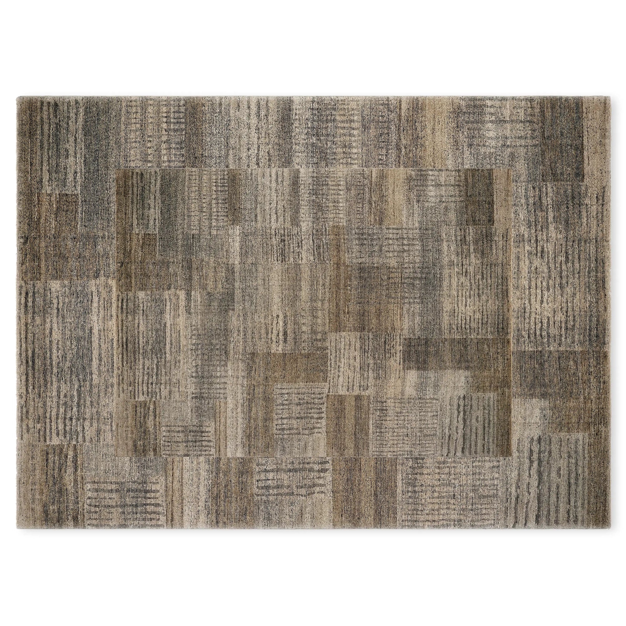 Natasha Hand-Knotted Wool Rug Minimalist Art Style Carpet