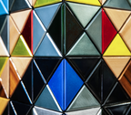 Luxury Anodized Metal Sideboard Cabinet with Pixel-Inspired Design & Hidden Storage