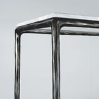 Thaddeus Metal Rectangle Marble Console Table Hand-Forged Entryways Entrance Table