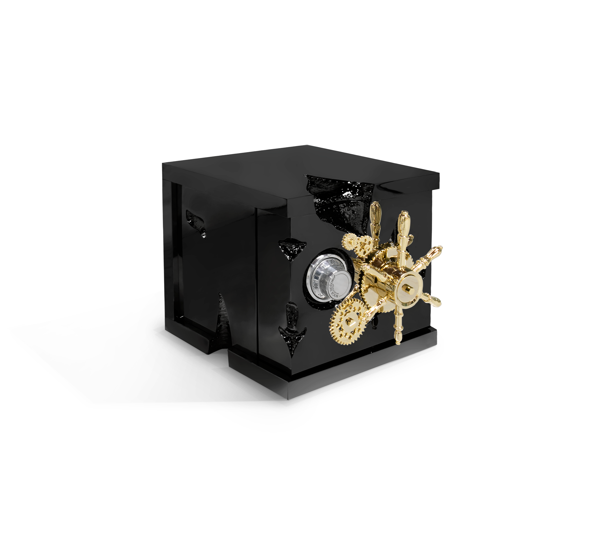 Luxury Portable Jewelry Safe with Secret Dial Lock & Gold-Plated Brass Gear Design