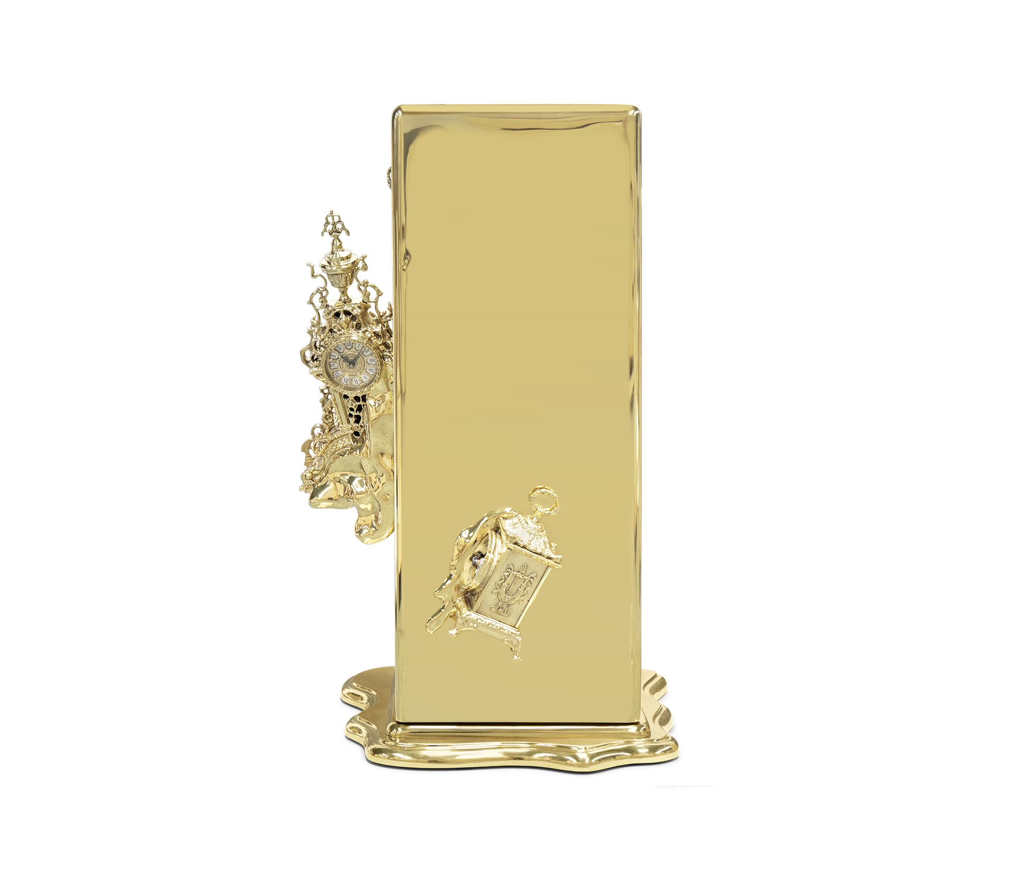 Luxury Dalí-Inspired Watch Winder Box with Surreal Sculptural Design & Gold-Plated Art Finish