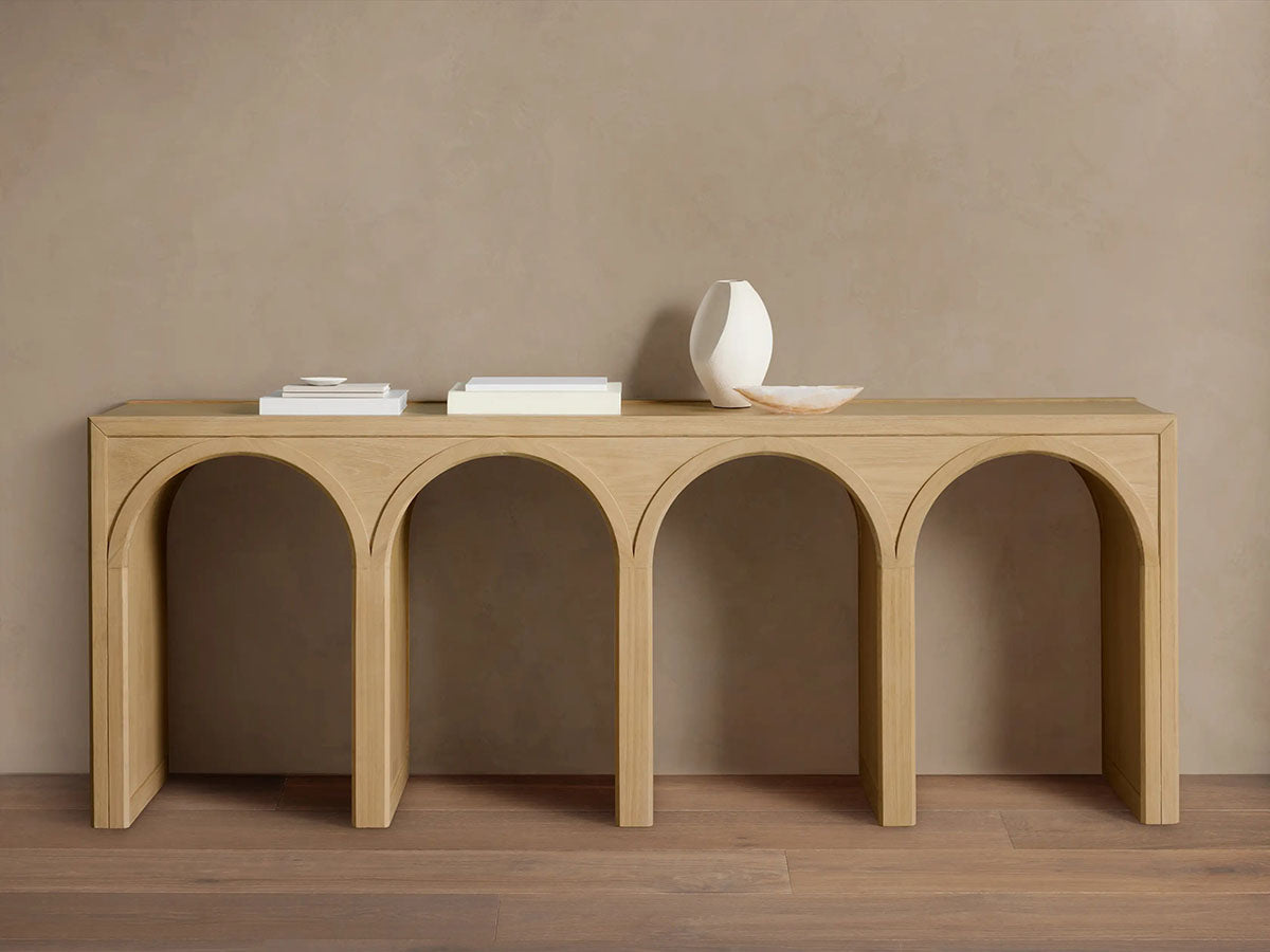 Console d'entrée Hattie en chêne massif, style rustique