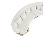 Luxury Sculptural Curved Sofa with Polished Hammered Brass Base & Organic Design
