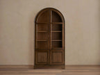 Giotto Glass Doors Tall Display Cabinet Wood Antique Dining Sideboard Antique Bookcase