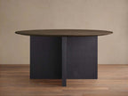 Saint Germain Round Wood Dining Table with Solid Oak Wood & Clement Base