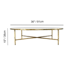 Thaddeus Metal Marble Round Coffee Table Hand-Forged Style O & X Living Sofa Center Tea Table