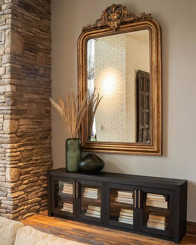 Bodhi Media Console with Solid White Oak Modern Rustic Wood TV Stand Side Cabinet Rustic Television Storage Unit Sideboard