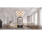 Luxury Modular Sofa with Karst-Inspired Sculptural Design & Polished Brass Frame