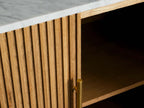 Finnley Wood Sideboard Marble Countertop Buffet Storage Rural Entryways Cabinet