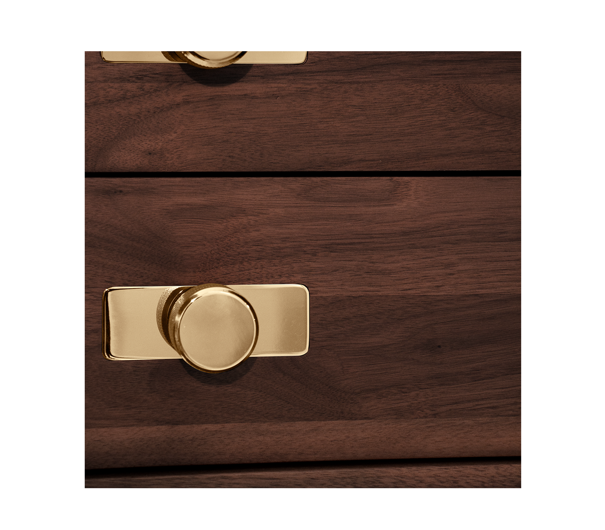 Luxury Walnut Bar Cabinet with Brass Accents & Hidden Storage