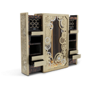 Luxury Baron Safe with Electric Opening System, Gold-Plated Brass & Walnut Root Interior