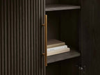 Finnley Wood Tall Cabinet Living Room Storage Cabinet with Doors Minimalist Modern Style