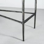 Thaddeus Metal Rectangle Marble Console Table Hand-Forged Entryways Entrance Table
