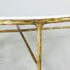 Thaddeus Metal Marble Round Coffee Table Hand-Forged Style O & X Living Sofa Center Tea Table