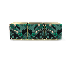 Luxury Anodized Metal Sideboard Cabinet with Pixel-Inspired Design & Hidden Storage