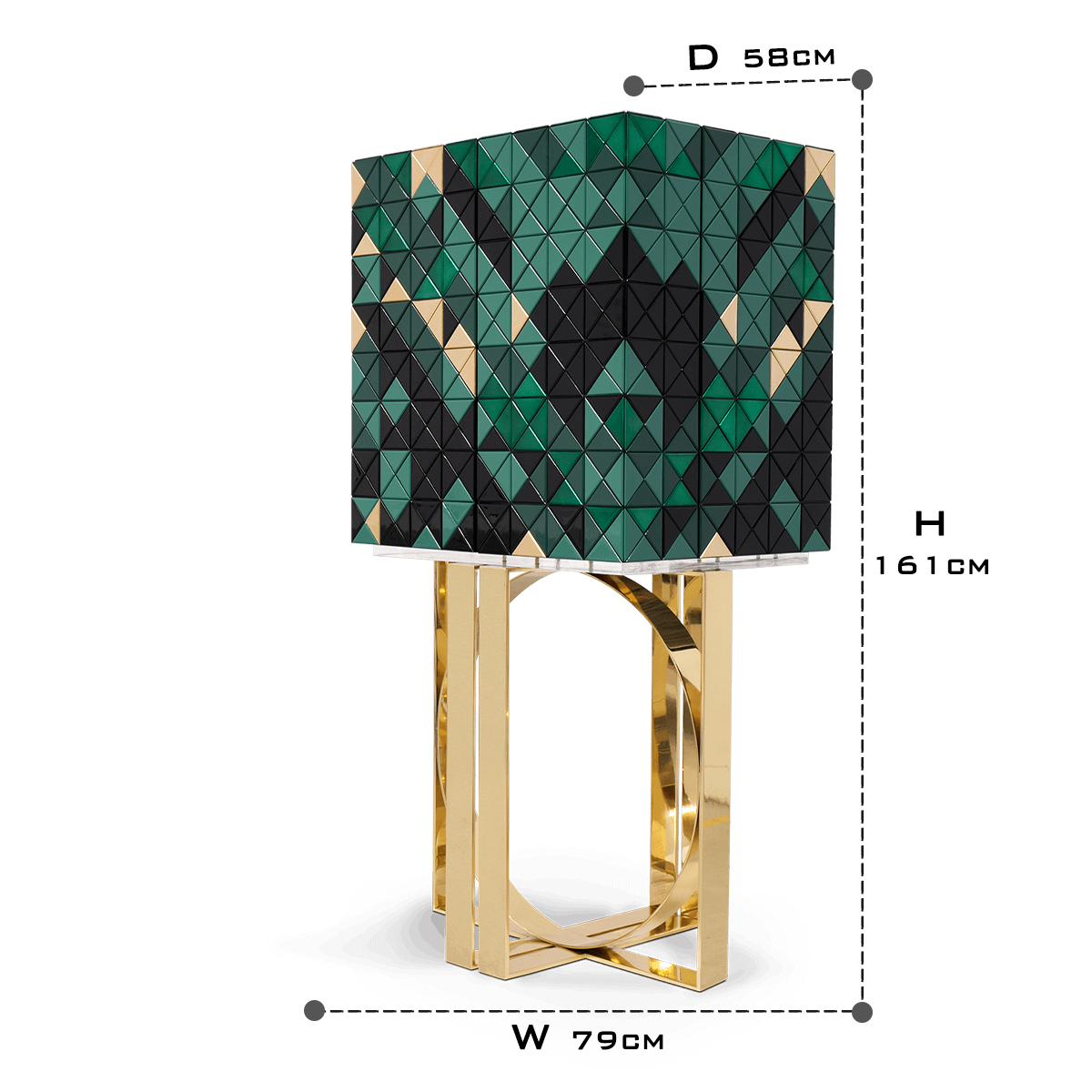 Luxury Geometric Bar Cabinet with Pixel-Inspired Design & Hidden Storage