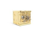Luxury Portable Jewelry Safe with Secret Dial Lock & Gold-Plated Brass Gear Design