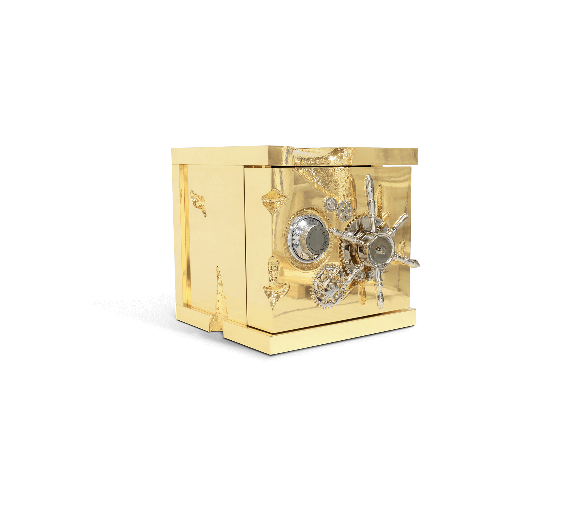 Luxury Portable Jewelry Safe with Secret Dial Lock & Gold-Plated Brass Gear Design