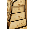 Luxury Walnut Display Cabinet with Sculptural Brass Accents & Hidden Storage