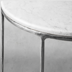 Thaddeus Metal Semi-Circle Marble Console Table Hand-Forged Entryways Entrance Table