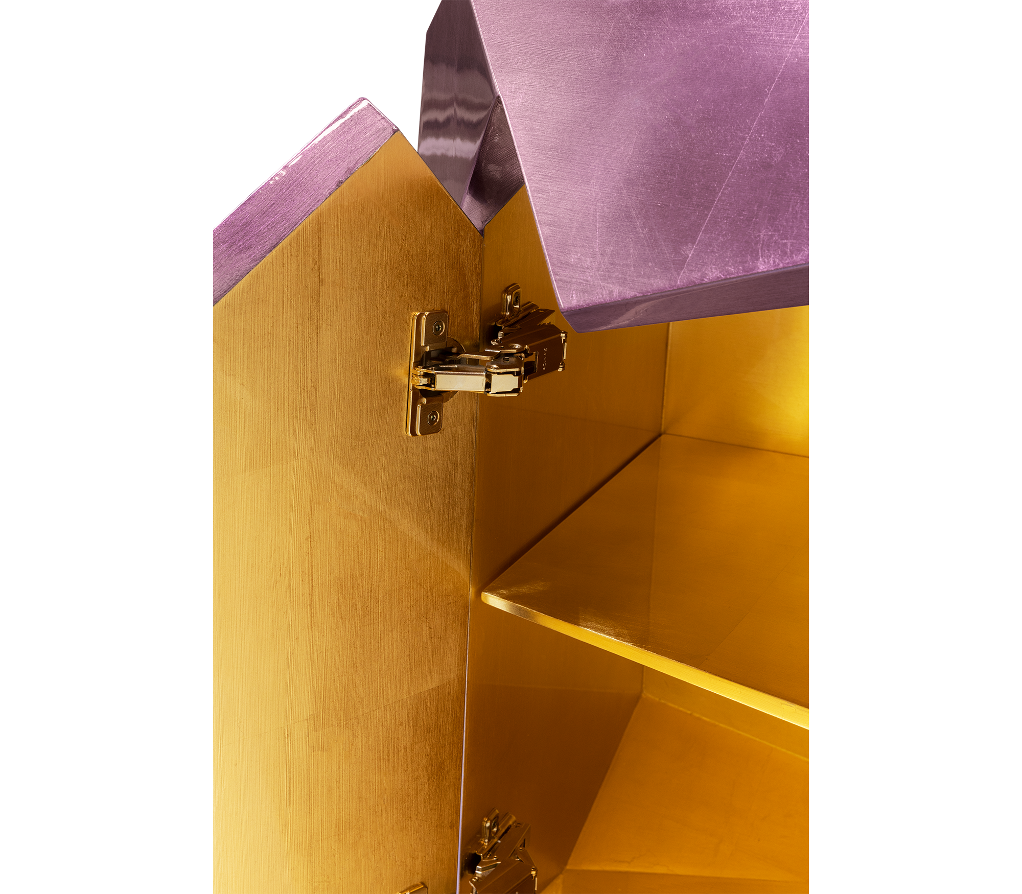 Luxury Diamond-Inspired Sideboard Cabinet with Black Gold Finish & Hidden Storage