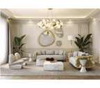 Luxury Black & White Coffee Table with Sculptural Design & High Gloss Finish