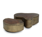 Luxury Hammered Brass Coffee Table with Wave Sculptural Design & Artisan Craftsmanship