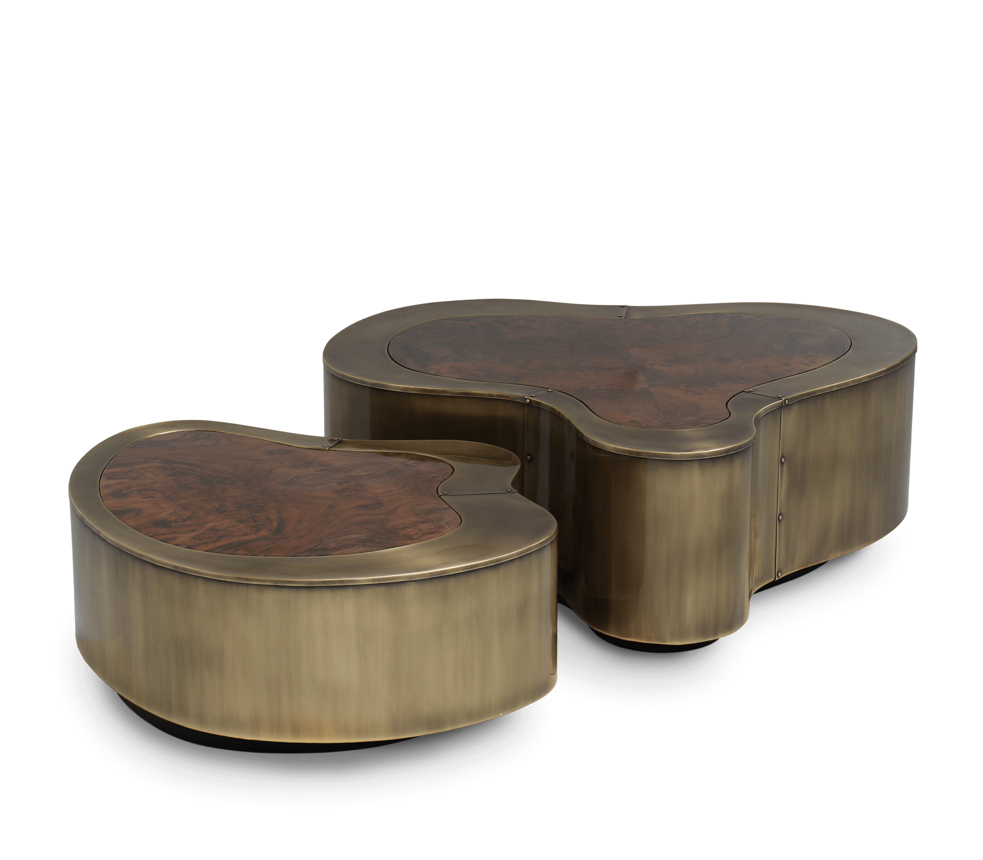 Luxury Hammered Brass Coffee Table with Wave Sculptural Design & Artisan Craftsmanship