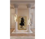 Luxury Baron Safe with Electric Opening System, Gold-Plated Brass & Walnut Root Interior