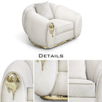 Luxury Sculptural Armchair with Polished Brass Accents & Vintage Contemporary Design