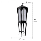 Luxury Slim Curio Display Cabinet with Glass Shelves & Mahogany Frame