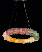 Suspension en forme de donut en pierre de cristal naturel