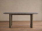 Saint Germain Stone Dining Table with Natural Marble Top Wood Rennes Metal Base