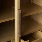 Hattie Wall Mounted Storage Cabinet Wood Arched Drawers Cabinet with Medi Century Style
